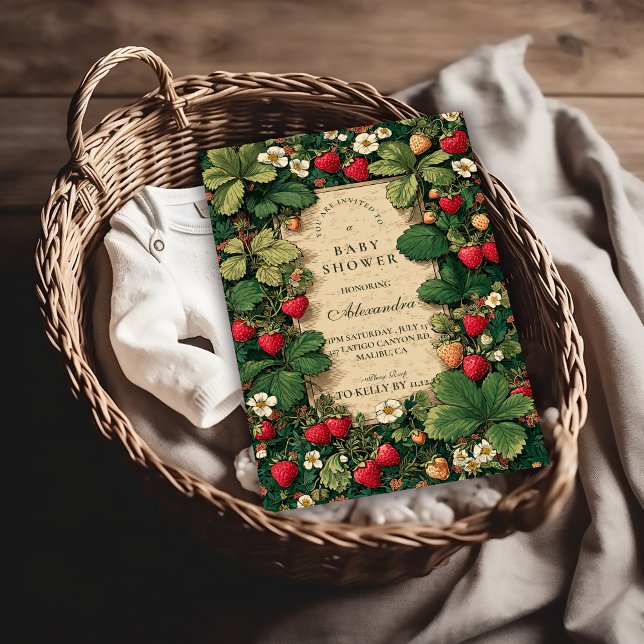 Strawberry Fairytale Baby Shower Einladung (Von Creator hochgeladen)