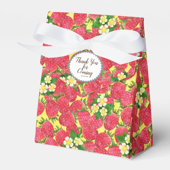 Strawberry Favor Box Geschenkschachtel (Vorderseite)