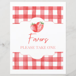 Strawberry Favor Sign | 8x10" Erdbeerzeichen