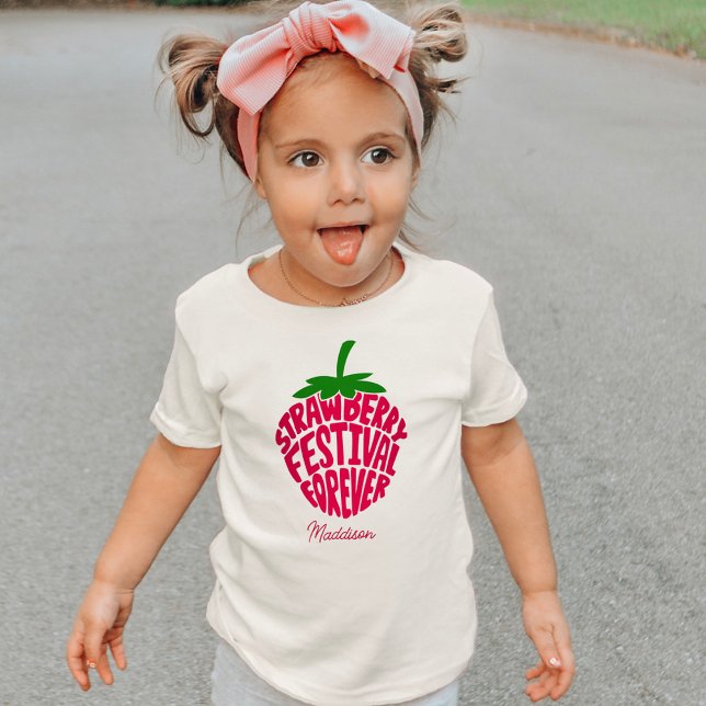 Strawberry Festival für immer Niedlich anpassbar Baby T-shirt (Von Creator hochgeladen)