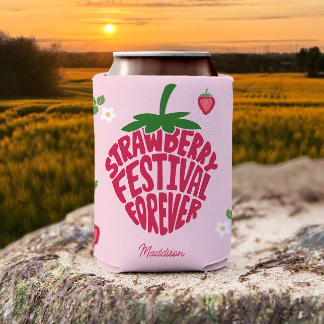 Strawberry Festival für immer Niedlich anpassbar Dosenkühler (Von Creator hochgeladen)