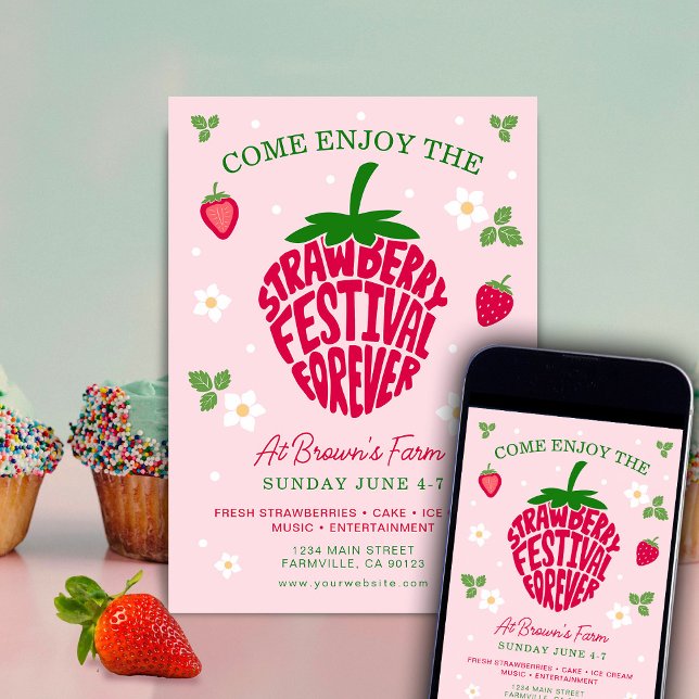 Strawberry Festival für immer Niedlich anpassbar Einladung (Von Creator hochgeladen)