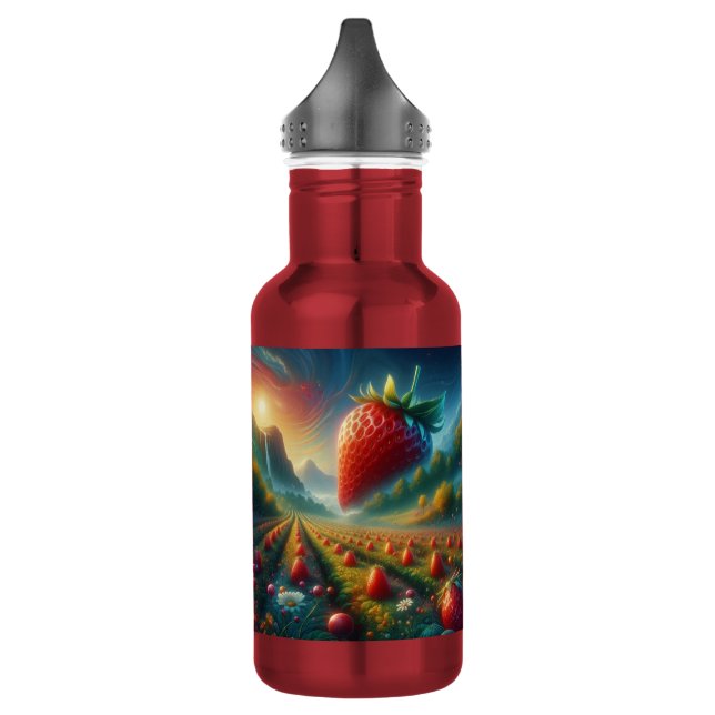 Strawberry Field of Dreams Edelstahlflasche (Links)