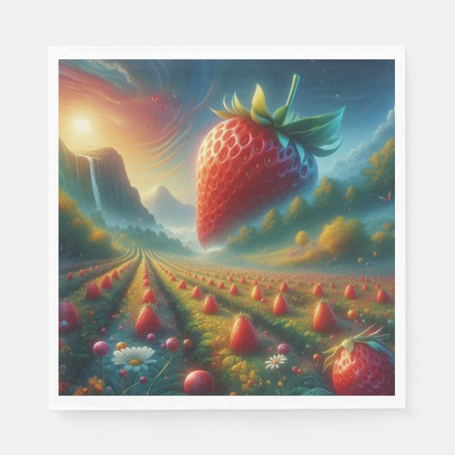 Strawberry Field of Dreams Serviette (Vorderseite)