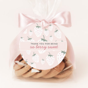 Strawberry Fields Berry Sweet Pink Girl Favor Tags Geschenkanhänger