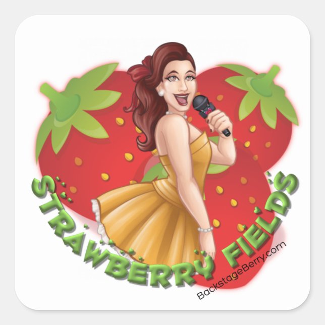Strawberry Fields Cartoon Sticker (Vorderseite)