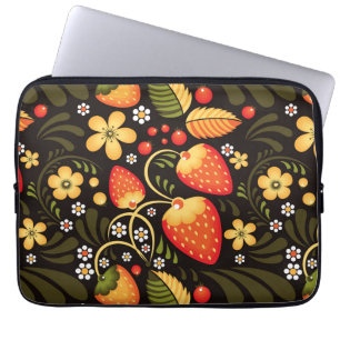 Strawberry Fields Khokhloma Floral Pattern Laptopschutzhülle