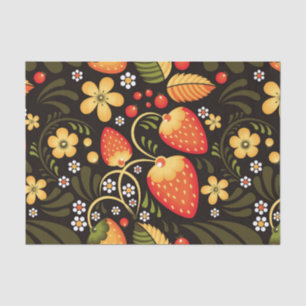 Strawberry Fields Khokhloma Gift Wrap Seidenpapier