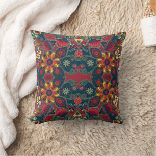 Strawberry Fields Rotes Paisley-Wurfkissen Kissen