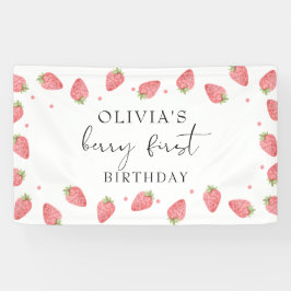 Strawberry First Birthday 1. Berry Sweet Banner