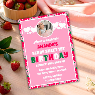 Strawberry First Birthday Celebration Photo