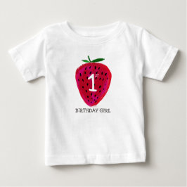 Strawberry First Birthday Girl T - Shirt