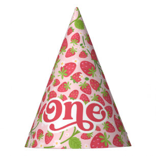 Strawberry First Birthday Party Hat Partyhütchen