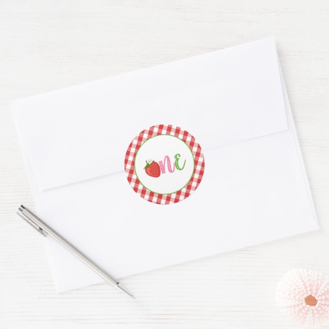 Strawberry First Birthday Sticker - ONE (Umschlag)