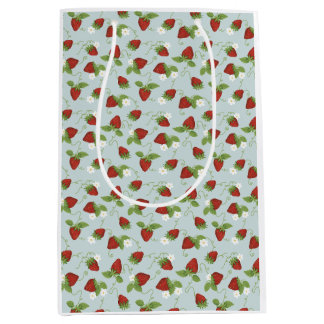 Strawberry Floral Whimsical Gift Bag Mittlere Geschenktüte