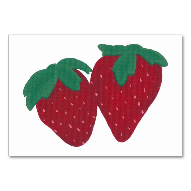 Strawberry Food Reading FlashCards für Erwachsene Tischnummer (Vorderseite)