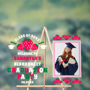 Strawberry Foto Graduation Party Willkommen Acrylschild