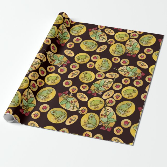 Strawberry Frogs Forever Geschenkpapier (Ungerollt)