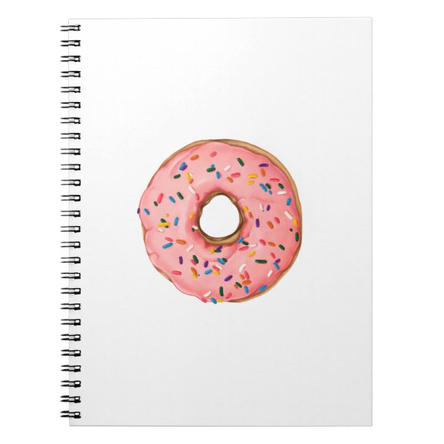 Strawberry Frosted Doughnut with Sprinkles Notizblock (Vorderseite)