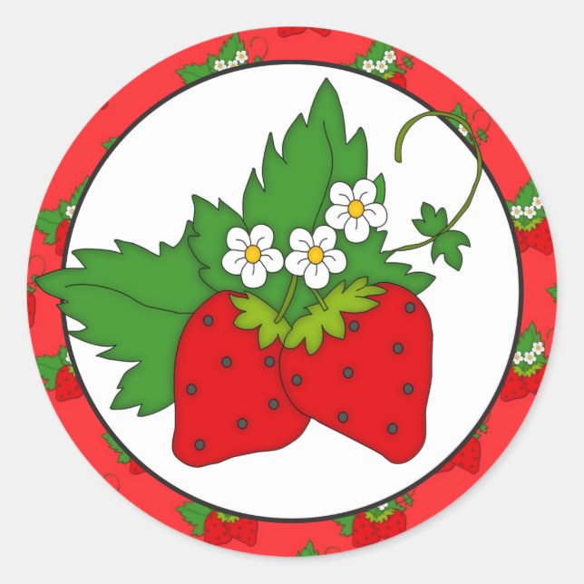 Strawberry Fruit Cartoon lustiger Aufkleber (Vorderseite)