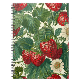 Strawberry Fruit Pattern Notizblock