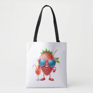 Strawberry Fun fröhlicher Urlaub Tropisches Geträn Tasche