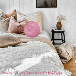 Strawberry Gems Rundes Kissen