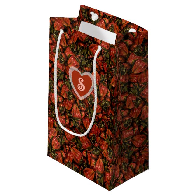 Strawberry-Geschenktasche Kleine Geschenktüte (Vorderseite Schrägansicht)