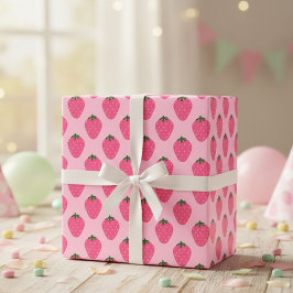 Strawberry gift wrap, cute gift wrap with fruit  geschenkpapier