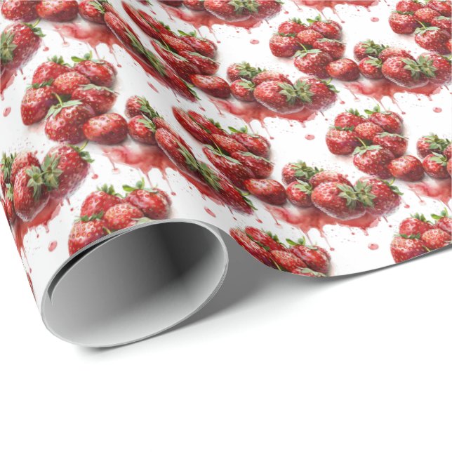 Strawberry Gift Wrap Wrapping Paper Geschenkpapier (Rolleneckpunkt)