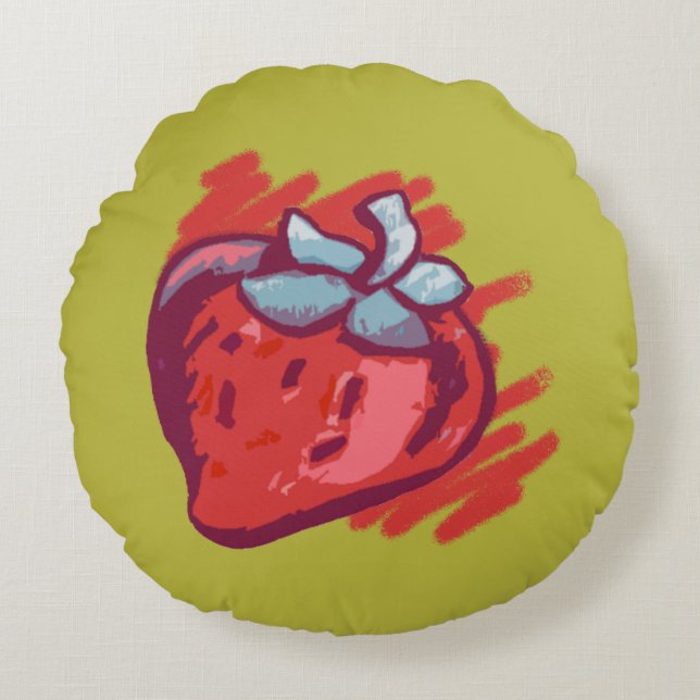 Strawberry Gifts Rundes Kissen (Vorderseite)