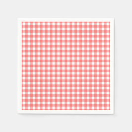 Strawberry Gingham Party Serviette