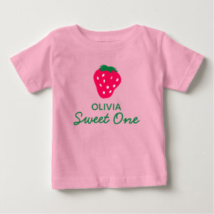 Strawberry Girl 1. Geburtstagsfeier  Baby T-shirt