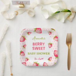 Strawberry Girl Baby Dusche Pappteller