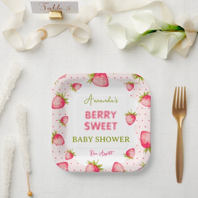 Strawberry Girl Baby Dusche Pappteller (Hochzeit)