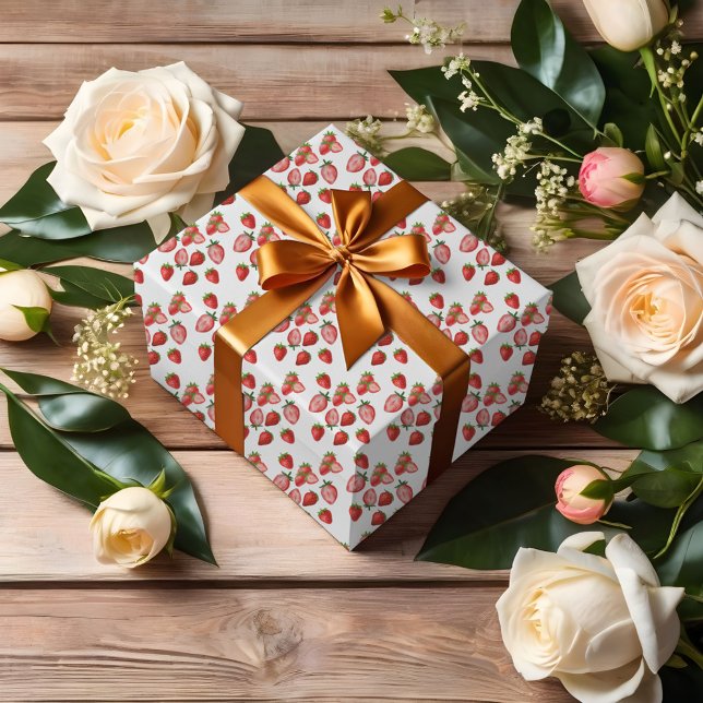Strawberry Girl Birthday Party | Berry First Geschenkpapier (Von Creator hochgeladen)