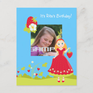 Strawberry Girl Geburtstagsparty Einladung