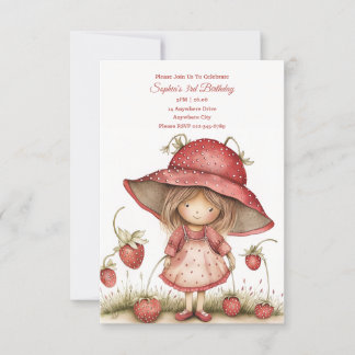 Strawberry Girl Party Einladung