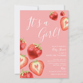 Strawberry Girl's Baby Shower Einladung