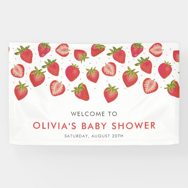 Strawberry Girls Babydusche Banner (Horizontal)