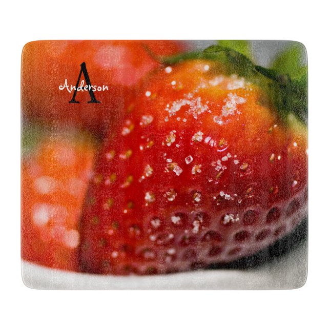 Strawberry Glass chopping board Schneidebrett (Vorderseite)