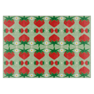Strawberry Glass Cutting Board 11,5x8 Schneidebrett