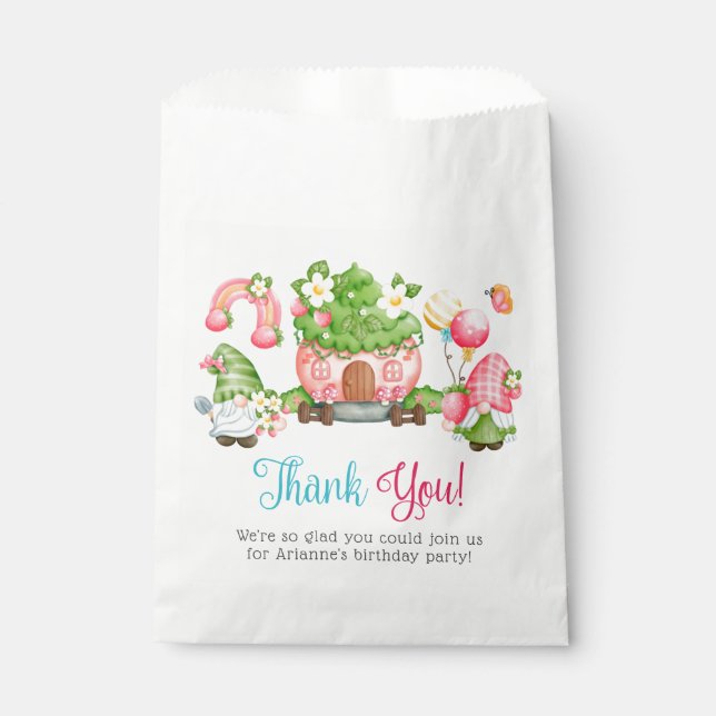 Strawberry Gnome Birthday Vielen Dank für Ihre Unt Geschenktütchen (Vorderseite)