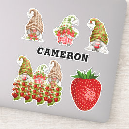 Strawberry Gnome Collection Name Frucht Liebe 8" Aufkleber