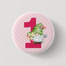 Strawberry Gnome Garden Baby Girl's 1. Geburtstag