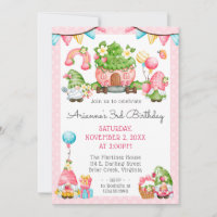 Strawberry Gnome Garden Little Girl's Birthday