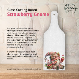 Strawberry Gnome Glass Cutting Board Schneidebrett