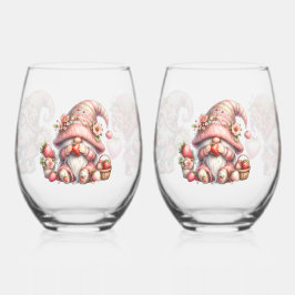Strawberry Gnome Stemless Wineglass Set Weinglas Ohne Stiel