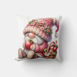 Strawberry Gnome Throw Kissen