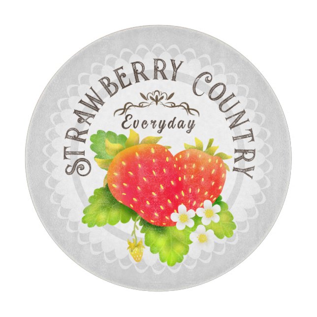 Strawberry Gray Schneidebrett (Vorderseite)